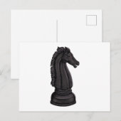 zwart schaakstuk briefkaart (Voorkant / Achterkant)