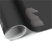 Zwart schaakstuk cadeaupapier (Rol Hoek)