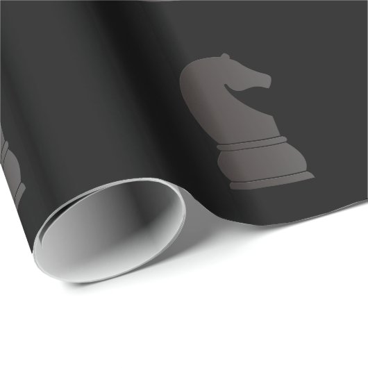 Zwart schaakstuk cadeaupapier (Rol Hoek)