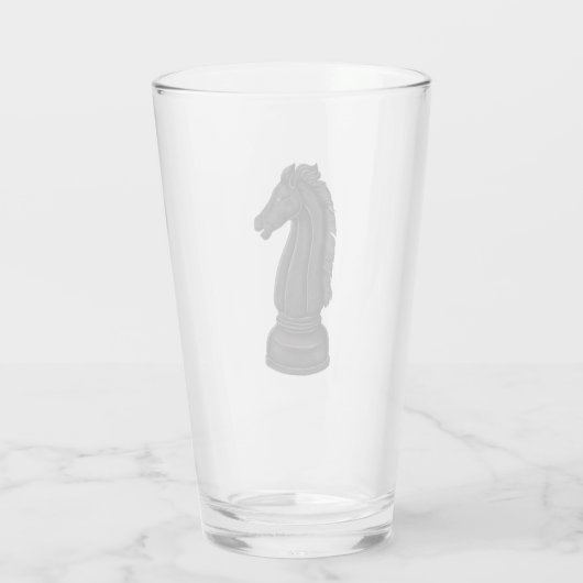 zwart schaakstuk glas (Achterkant)