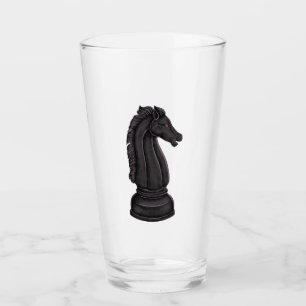 zwart schaakstuk glas