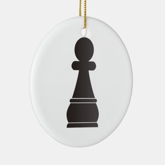 Zwart schaakstuk keramisch ornament (Rechts)