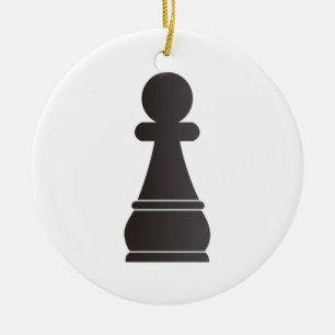 Zwart schaakstuk keramisch ornament
