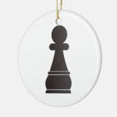 Zwart schaakstuk keramisch ornament (Links)