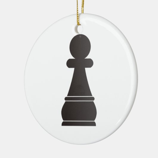 Zwart schaakstuk keramisch ornament (Links)