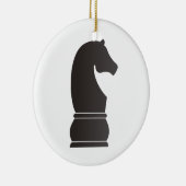 Zwart schaakstuk keramisch ornament (Rechts)