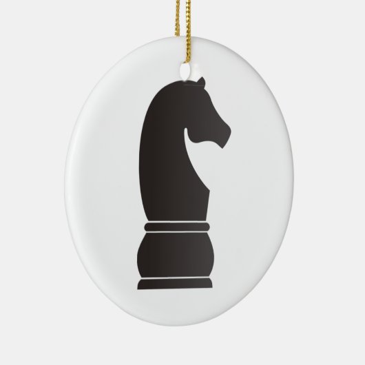 Zwart schaakstuk keramisch ornament (Rechts)