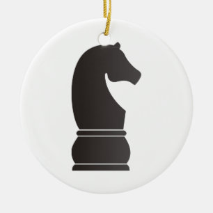 Zwart schaakstuk keramisch ornament
