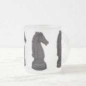  zwart schaakstuk matglas koffiemok (Voorkant rechts)