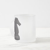 zwart schaakstuk matglas koffiemok (Voorkant links)