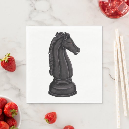  zwart schaakstuk servet (Insitu)