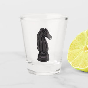zwart schaakstuk shot glas