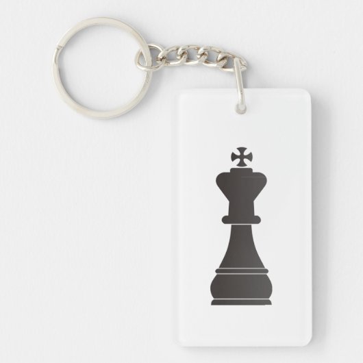 Zwart schaakstuk sleutelhanger (Voorkant)