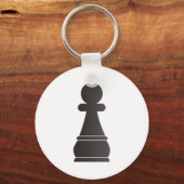 Zwart schaakstuk sleutelhanger (Voorkant)