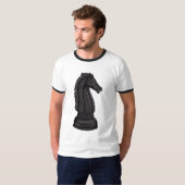  zwart schaakstuk t-shirt (Voorkant volledig)