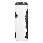 zwart schaakstuk thermosbeker (Achterkant)