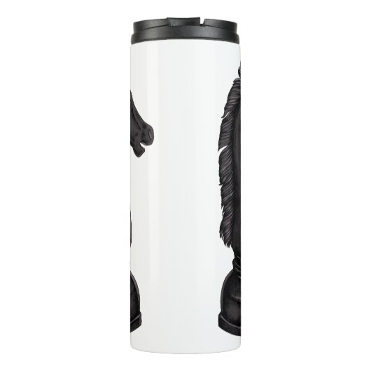  zwart schaakstuk thermosbeker (Achterkant)