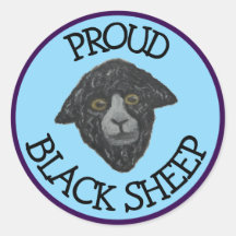 Zwart Schaap Blauw\Paarse Sticker