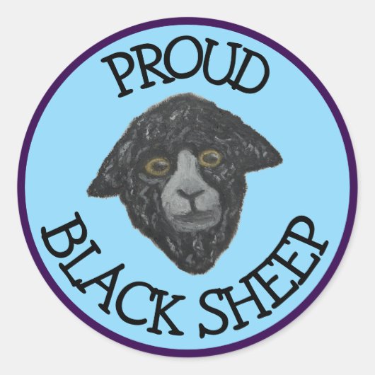 Zwart Schaap Blauw\Paarse Sticker (Voorkant)
