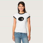 Zwart schaap cartoon illustratie t-shirt (Voorkant volledig)