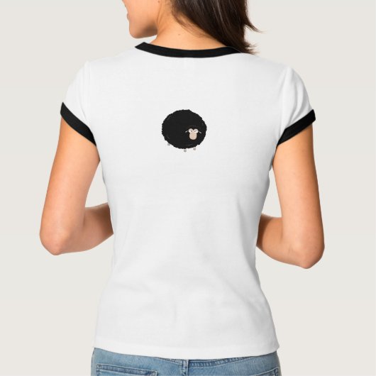 Zwart schaap cartoon illustratie t-shirt (Achterkant)