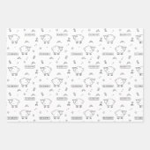 Zwart Schaap Eid Mubarak Kinder Inpakpapier Vel (Voorkant 2)