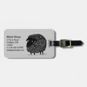 Zwart Schaap met  Tekst Bagagelabel (Voorkant horizontaal)