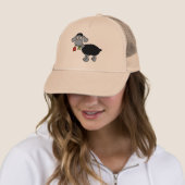 Zwart Schaap Schattig Lam Rode Gele Bloem Trucker Pet (In situ)