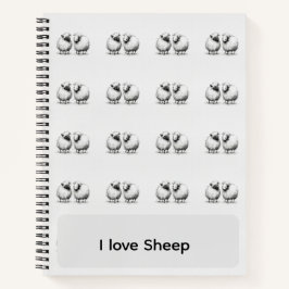 Zwart Schaap Schets Patroon Notitieboek