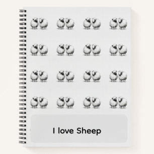 Zwart Schaap Schets Patroon Notitieboek