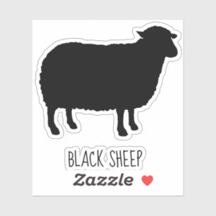 Zwart Schaap Silhouet Cool Vinyl Sticker