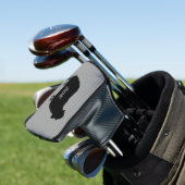 Zwart Schaap Silhouet met Aangepaste Naam Golfheadcover (Insitu)