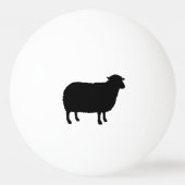 Zwart Schaap Silhouet met Aangepaste Tekst Pingpongbal (Achterkant)