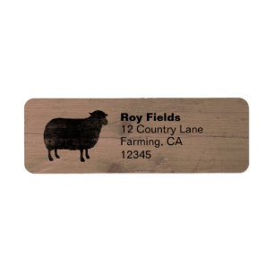 Zwart Schaap Silhouet Retouradres Labels