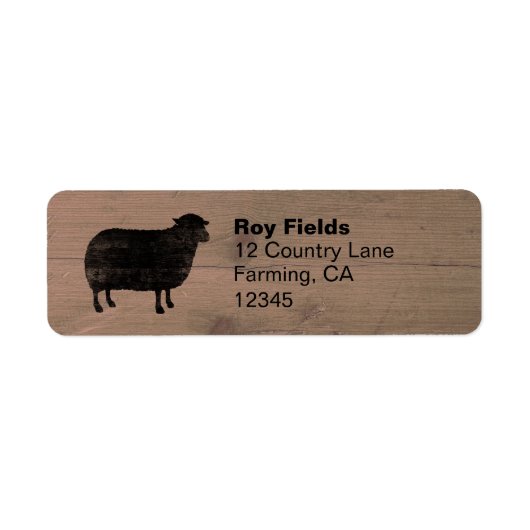 Zwart Schaap Silhouet Retouradres Labels (Voorkant)