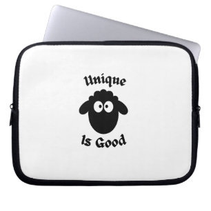 Zwart schaap: uniek is goed laptop sleeve