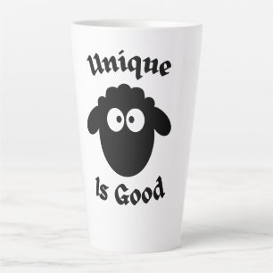Zwart schaap: uniek is goed latte mok