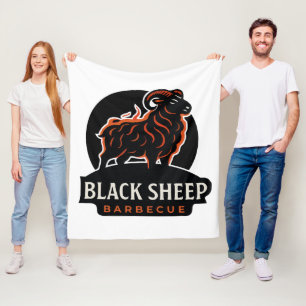 Zwart Schapen Barbecue Vuur Ram BBQ Grill Liefhebb Fleece Deken