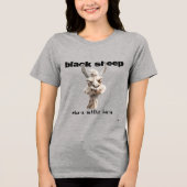 Zwart Schapen Lama Tri-Blend T-shirt (Voorkant)