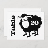 Zwart schapennummer Briefkaart (Voorkant / Achterkant)