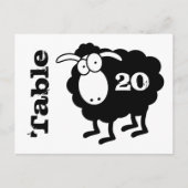 Zwart schapennummer Briefkaart (Voorkant)