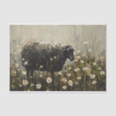  zwart schapenolieverfschilderij Decoupage Tissuepapier (Voorkant)