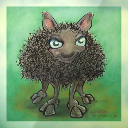 Zwart schapenvenster vastklampen raamsticker (Vel 3)