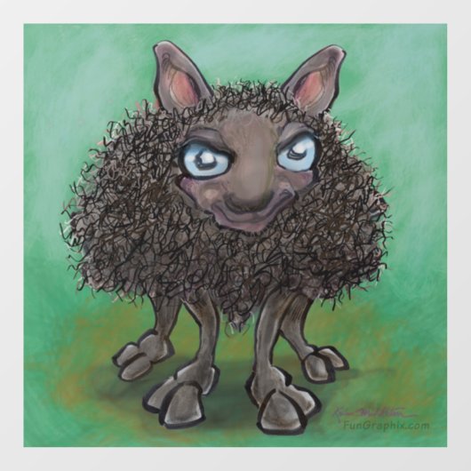 Zwart schapenvenster vastklampen raamsticker (Vel)