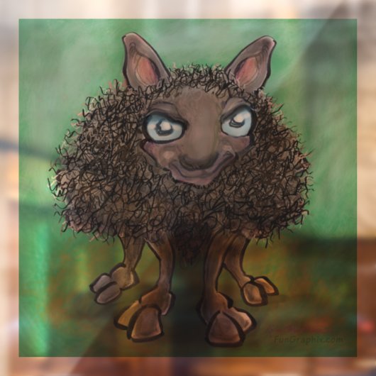 Zwart schapenvenster vastklampen raamsticker (Vel 2)