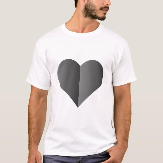 Zwart Schattige Hart Logo T-shirt (Voorkant)