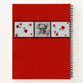 Zwart schedel en rode rozen Aangepast Notitieboek (Achterkant)