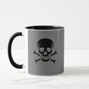 Zwart Schedel grijs zwart combo mok koffie mok