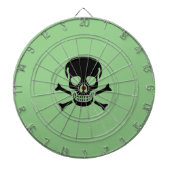 Zwart Schedel groen dartboard Dartbord (Voorkant)