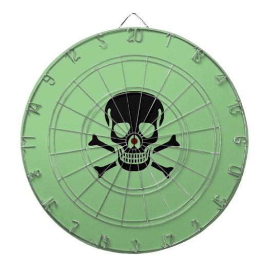 Zwart Schedel groen dartboard Dartbord (Voorkant)